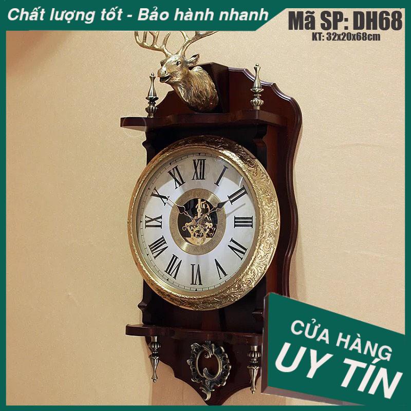 Đồng hồ treo tường quả lắc gỗ cao cấp DH68