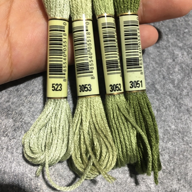 Chỉ thêu cotton Airo tone xanh lá