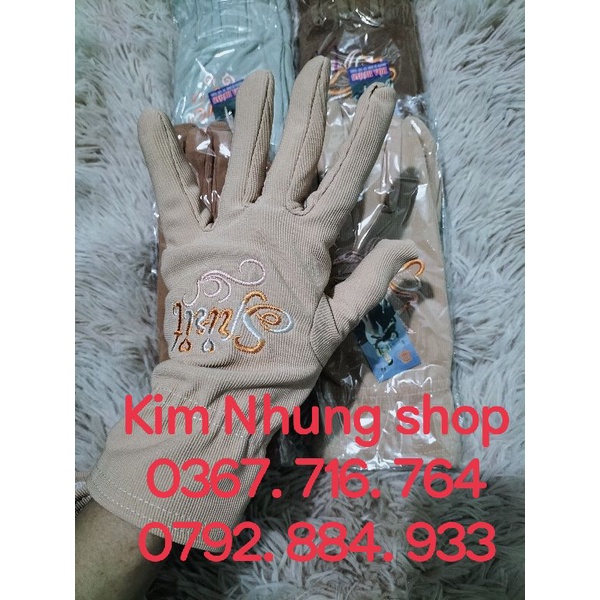 Găng tay chống nắng thêu