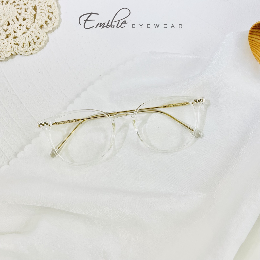 Gọng kính vuông bầu nhựa dẻo nam nữ Kính mắt Emilie phụ kiện thời trang 9530