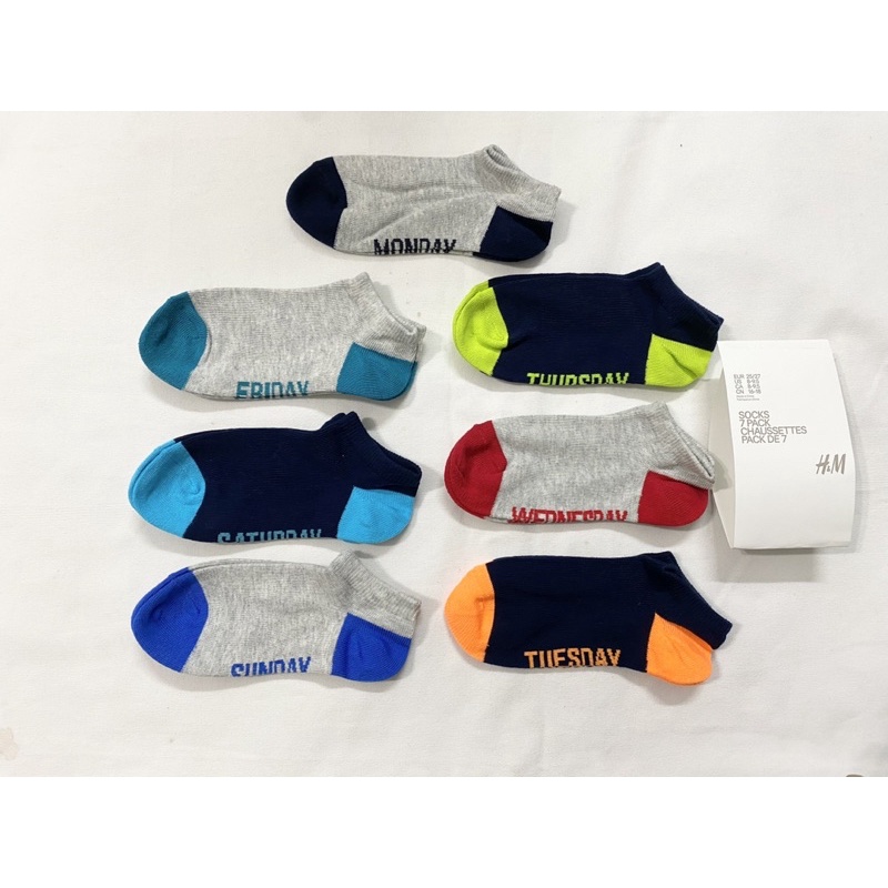 Combo 7 đôi tất trẻ em HM –cho bé 3-4 tuổi- có mail mua hàng chính hãng