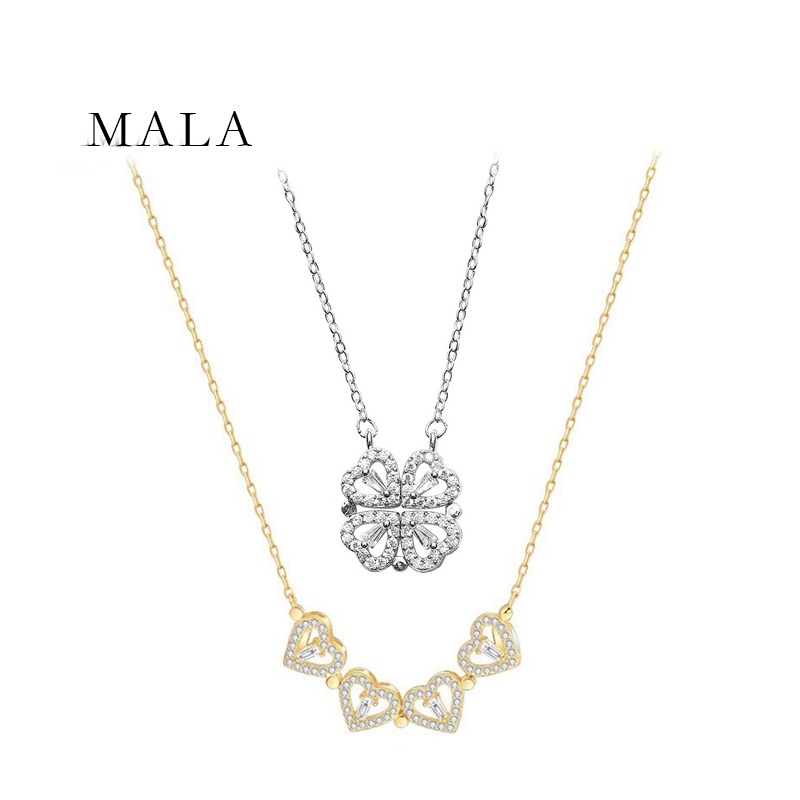 Vòng cổ MAYEBE LAVEND bằng thép titan mặt hình trái tim phong cách Hàn Quốc cho nữ