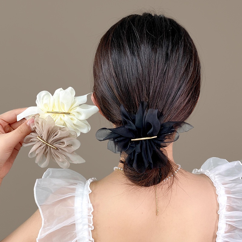 Kẹp Tóc Hoa Vải Chiffon Cao Cấp Thời Trang Hàn Quốc Cho Nữ