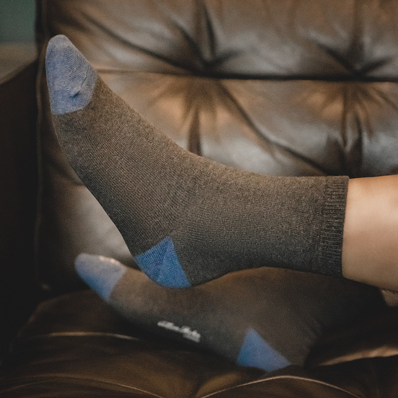 Vớ cotton Maden cổ cao thấm hút mồ hôi màu sắc nổi bật phong cách retro Nhật Bản