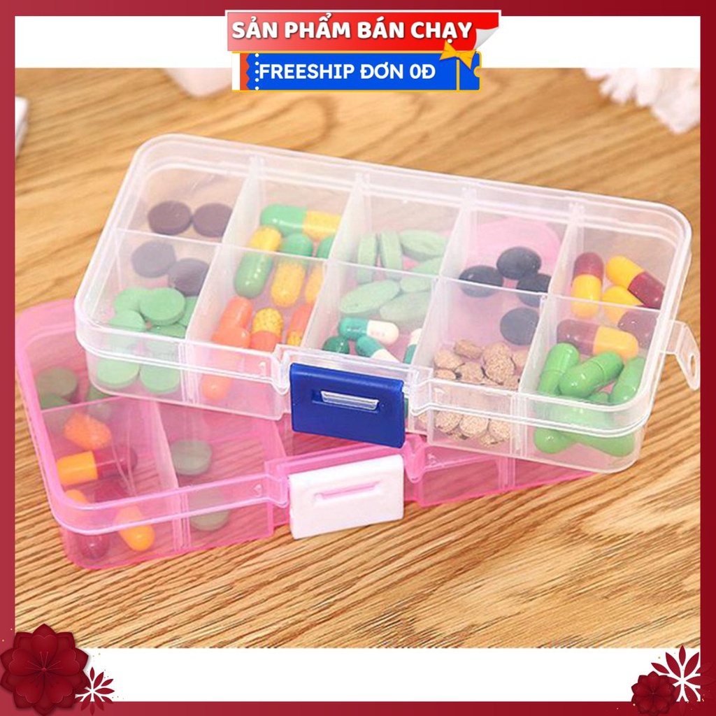 Hộp Nhựa Đựng Đồ Cá Nhân Mini Có Nắp, Tủ Nhựa Đựng Thuốc Y Tế 10/15/24 Chia Nhiều Ngăn