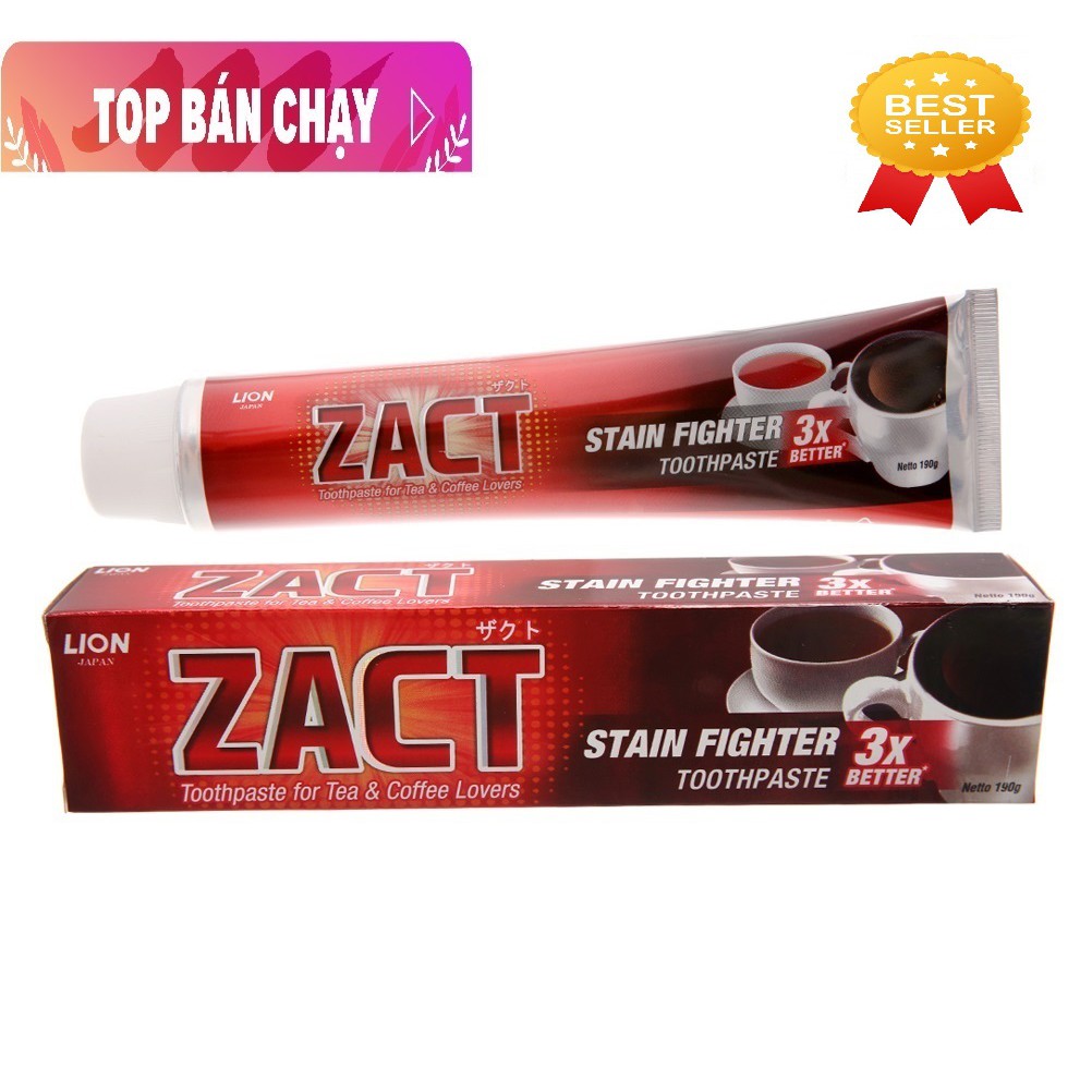 Kem Đánh Răng Tẩy Ố Vàng Răng ZACT Lion Nhật Bản 190gr - Mẫu mới