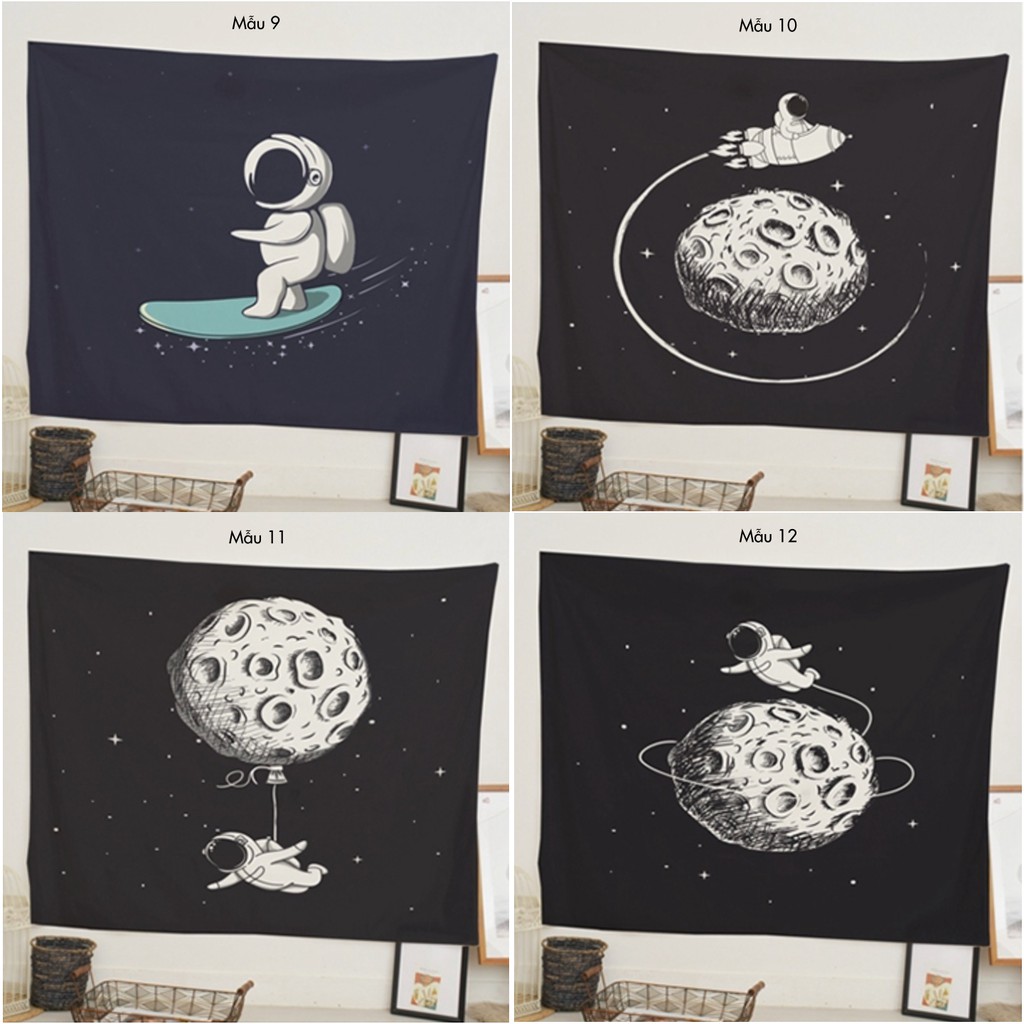 Tranh vải treo tường chủ đề mặt trăng trang trí phòng 🌙