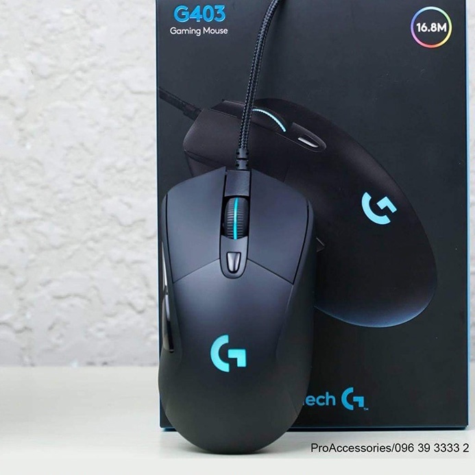 Chuột Máy Tính Gaming RGB Logitech G403 Có Dây, Chức Năng Click Chống Ồn, Chuyên Chơi Game LED Đẹp, Công Thái Học