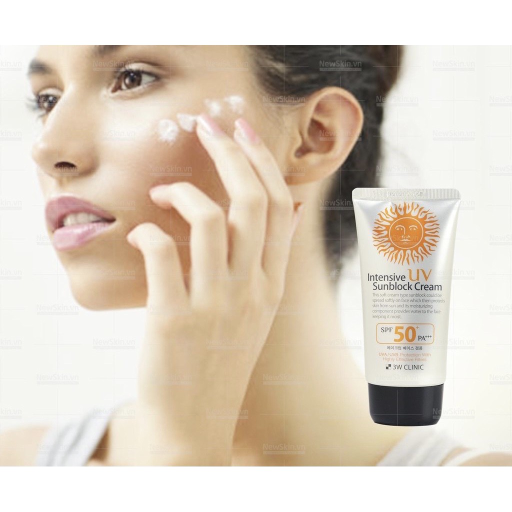 Kem Chống Nắng 3W Clinic Dành Cho Mọi Loại Da SPF50 PA+++ Intensive UV Sunblock Cream (70ml) | BigBuy360 - bigbuy360.vn