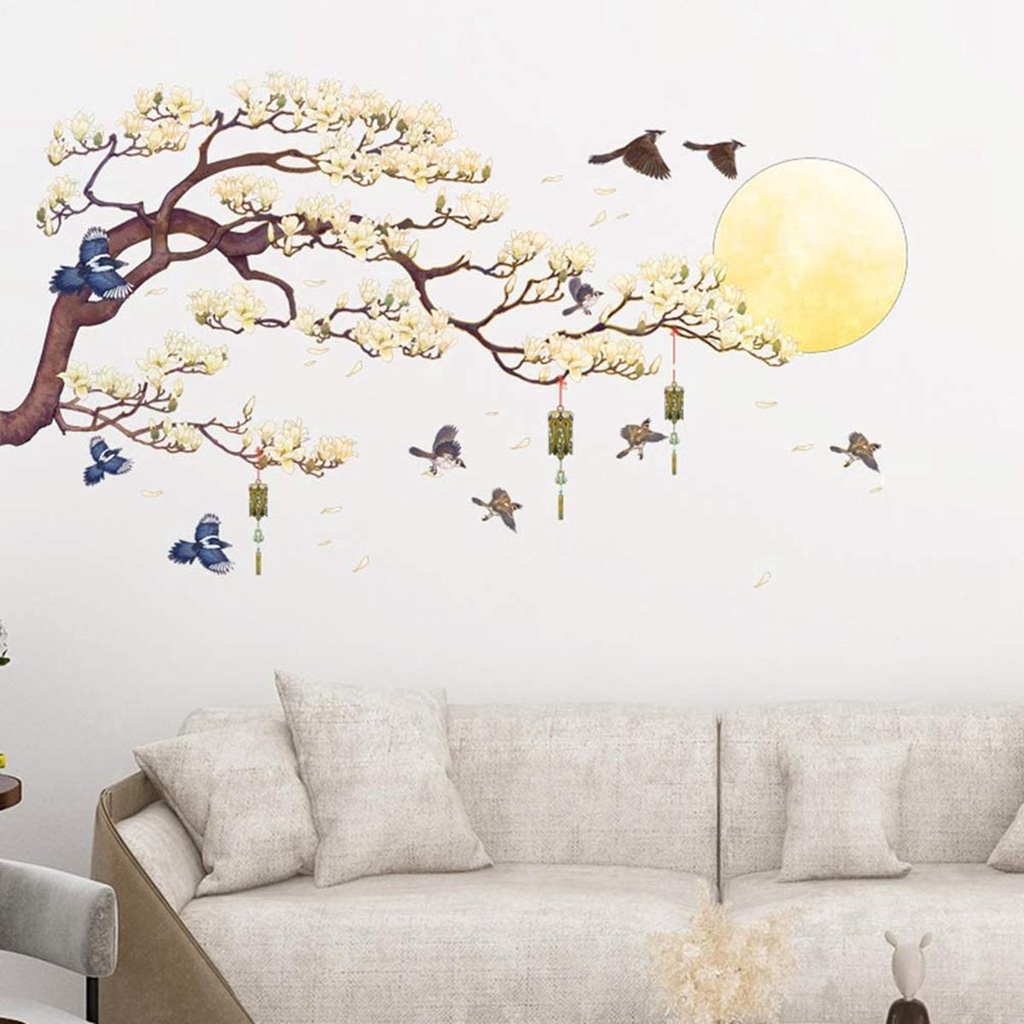 Giấy Dán Tường Tự Dính Hình Cây Phong Cách Trung Hoa