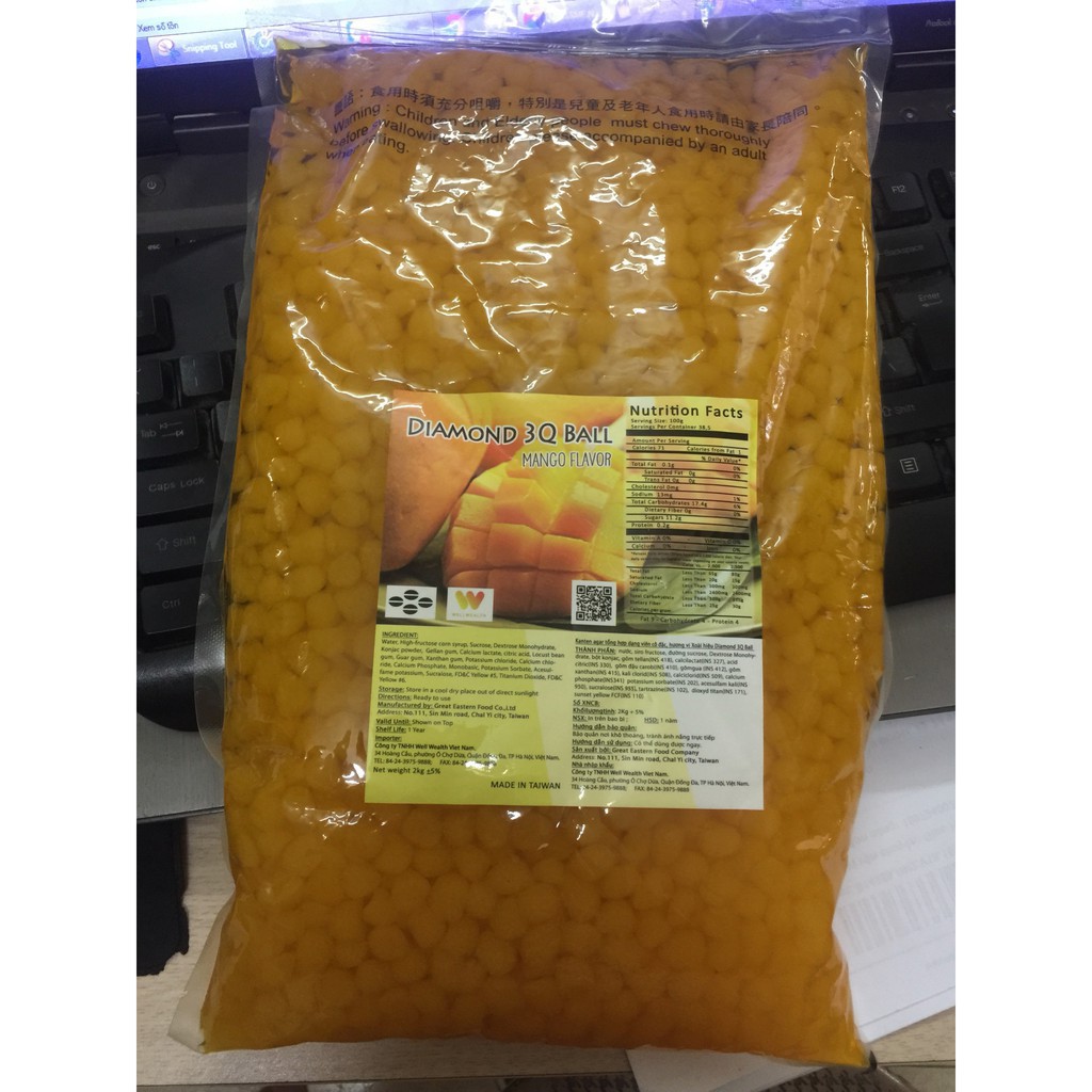 Thạch 3Q trắng gói 2kg - SEA JELY / EURODELI / DIAMOND / WINGS