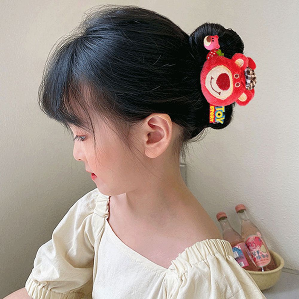 Kẹp tóc acrylic hình gấu dâu tây phong cách Hàn Quốc cổ điển cho nữ