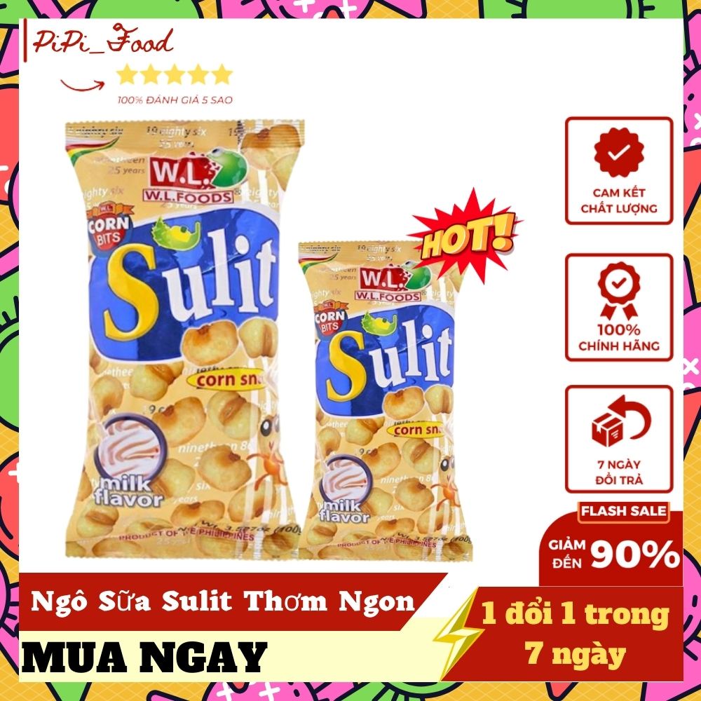 Ngô sấy Sulit vị sữa 100g, hàng nổi tiếng của Philippines - 1 đổi 1 trong 7 ngày - bảo hành 12 tháng