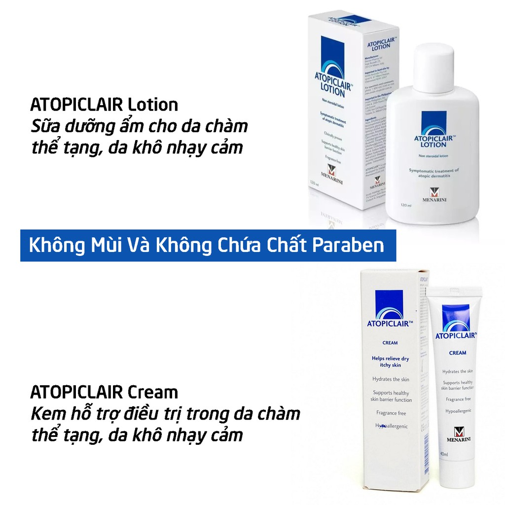 [TEM CTY] ATOPICLAIR Cream Helps Relieve Dry Itchy Skin 40mL - Kem Dưỡng Ẩm Da, Giảm Ngứa, Khô Rát.