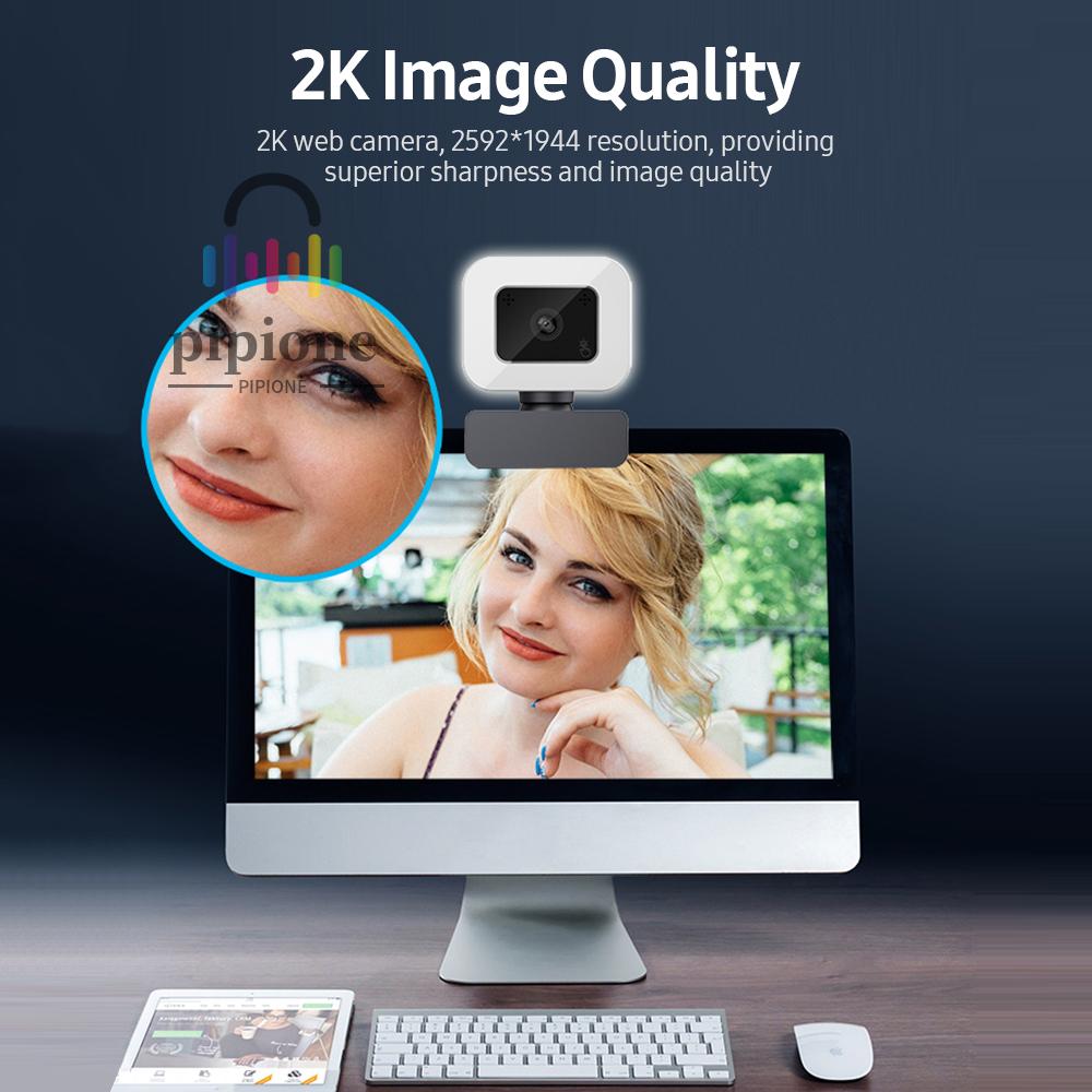 Webcam X2K Có Micro Và Đèn Led Chống Ồn Cho Máy Ảnh | BigBuy360 - bigbuy360.vn