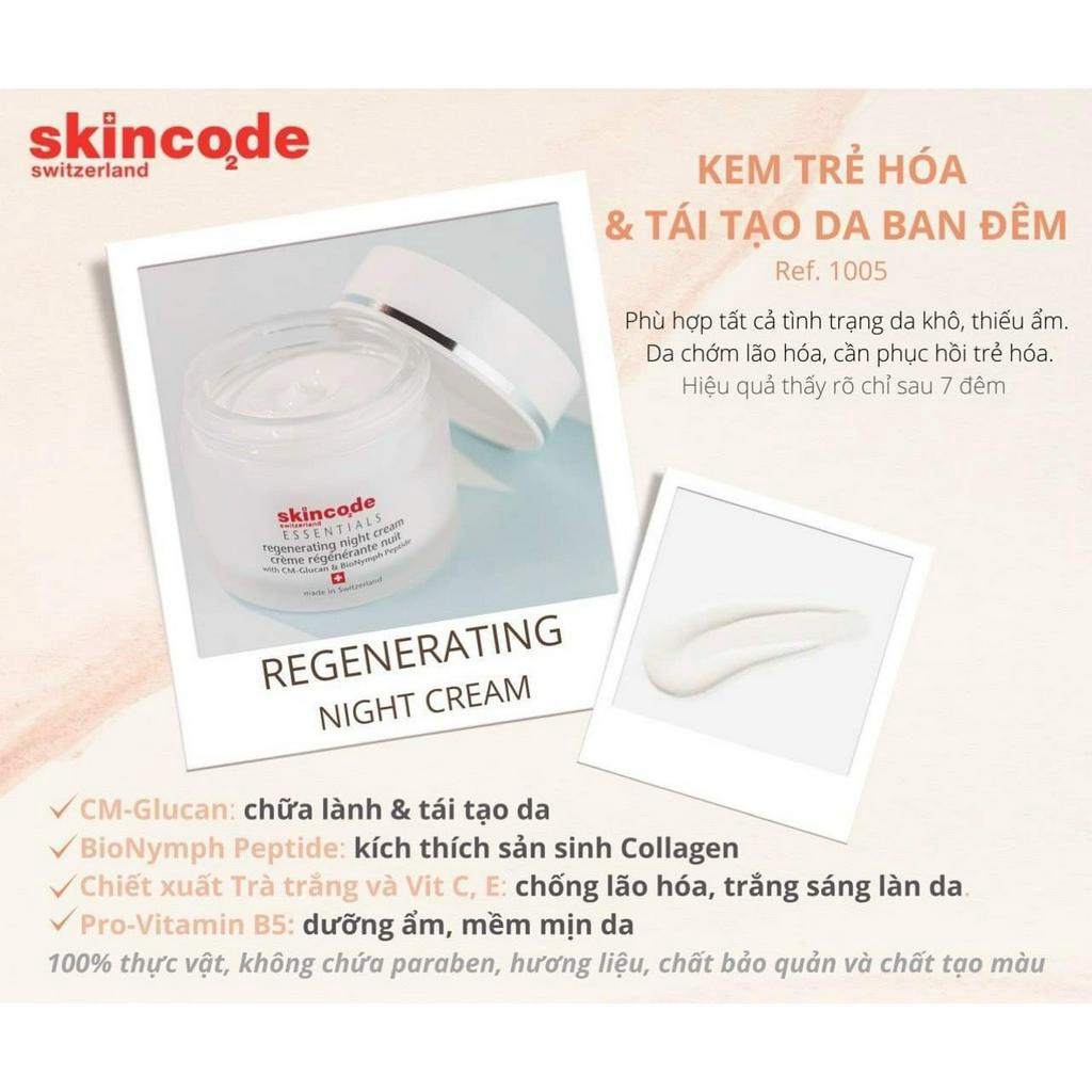 Skincode Regenerating Night Cream Kem Dưỡng Trắng Sáng Trẻ Hóa Da Ban Đêm 50ml