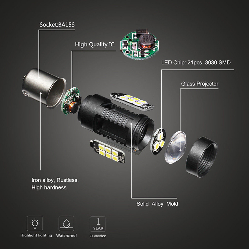 Đèn Led Lùi Xe 1156 Ba15S P21W 21smd Led 1200lm