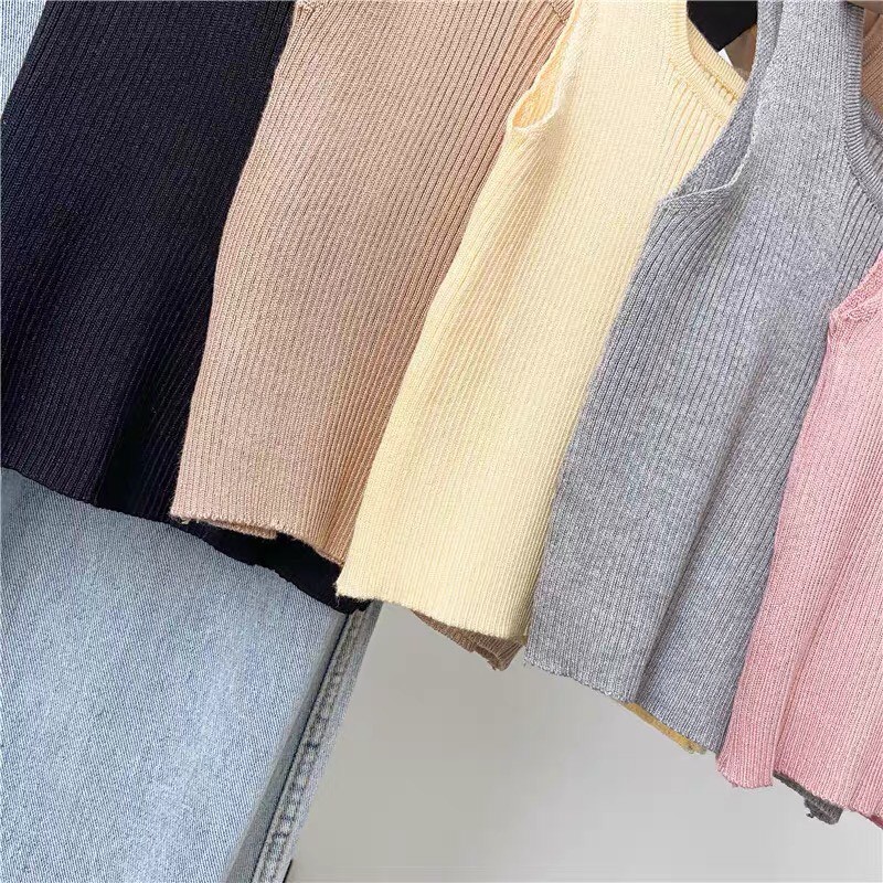 Áo len hai dây nữ phong cách Hàn Quốc năng động