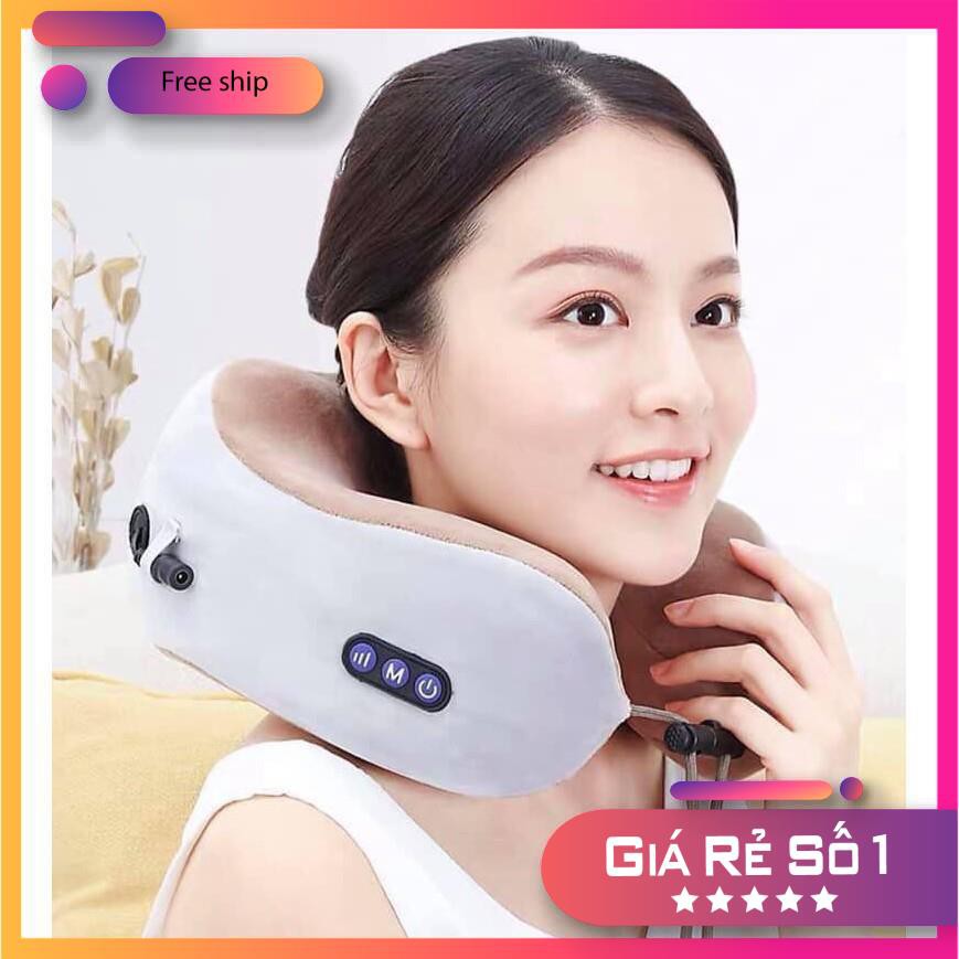 [FreeShip – Hàng Cao Cấp] Gối Massage Vòng Cổ Chữ U 360 Đa Năng - Hỗ Trợ Mát Xa Vùng Cổ