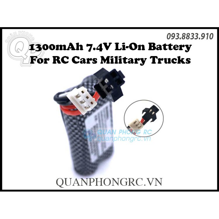 Pin 18650 1300mAh 2S 7.4V LiOn Battery For MN99S RC Cars Military Trucks