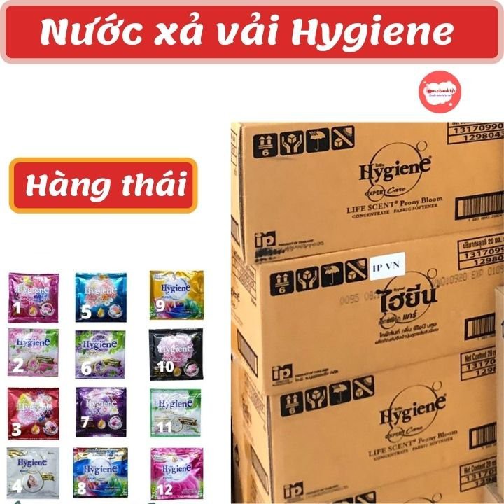 Nước xả vải đậm đặc Hygiene- 1 gói /20ml- thơm mát, lưu hương lâu trên quần áo - Tomchuakids