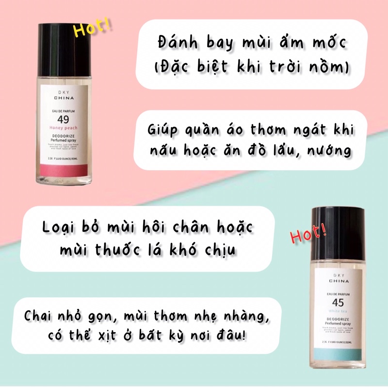 Xịt thơm quần áo nội địa Trung DKY siêu HOT 80ml