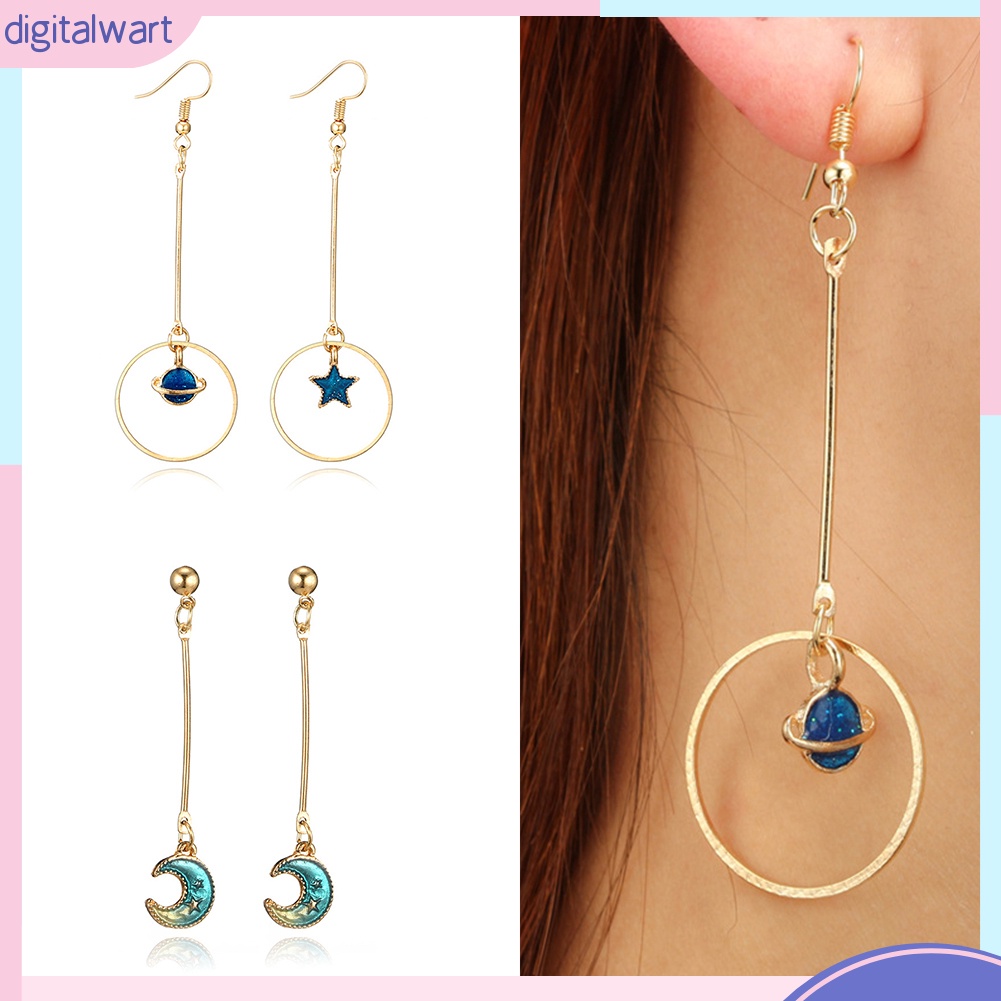 Khuyên Tai Dài Hình Trăng / Sao Xinh Xắn Dành Cho Nữ