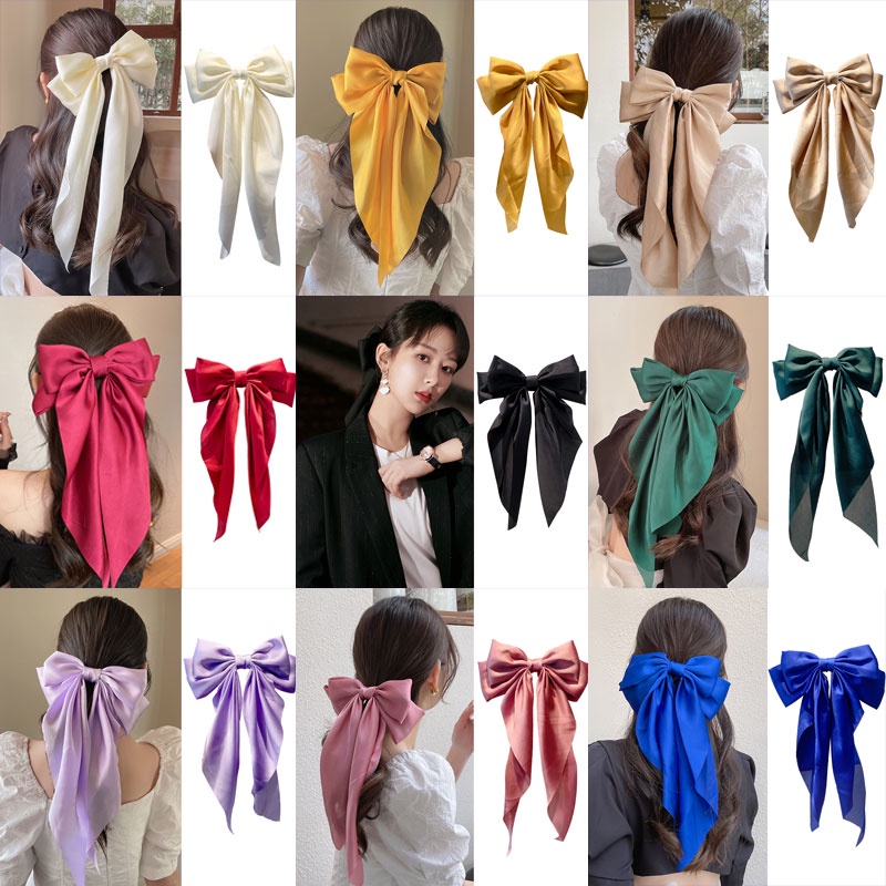 Kẹp tóc nơ lớn thiết kế mới thời trang mùa xuân theo phong cách Hàn Quốc dành cho nữ