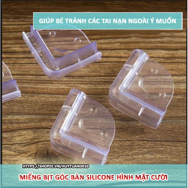 Miếng bịt góc bàn bảo đảm an toàn cho trẻ nhỏ bằng silicon hình mặt cười