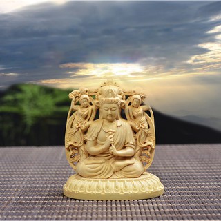 Tượng để xe ô tô phật Như Lai Đại Nhật bằng gỗ Hoàng Dương V183