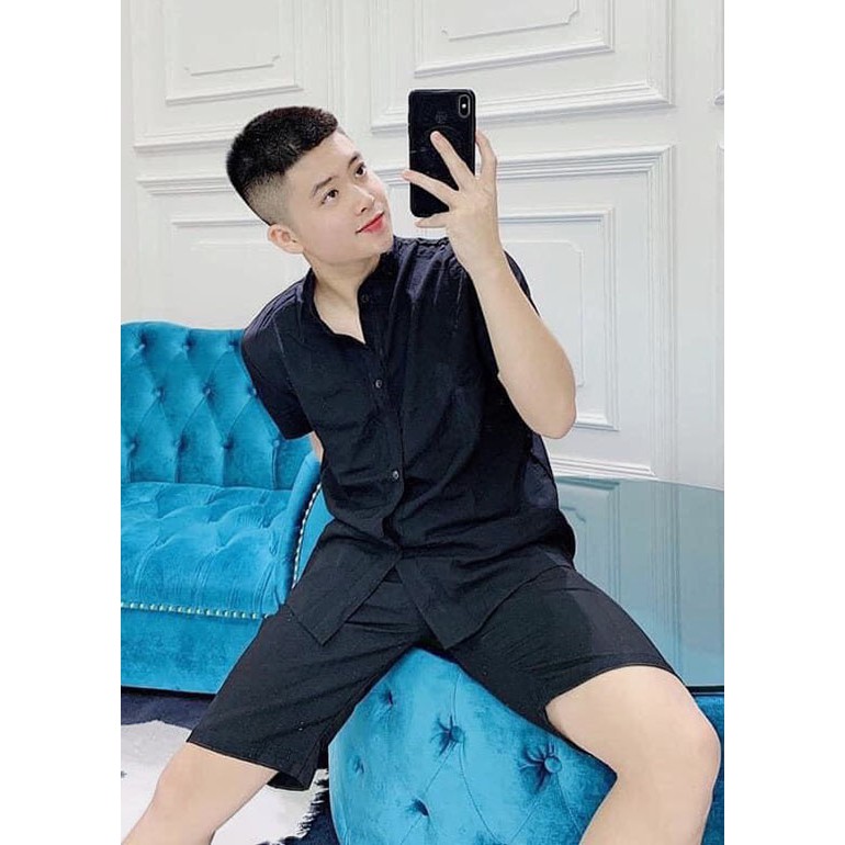 bộ quần áo đũi ngắn tay nam, bộ quần áo nam vải đũi | BigBuy360 - bigbuy360.vn