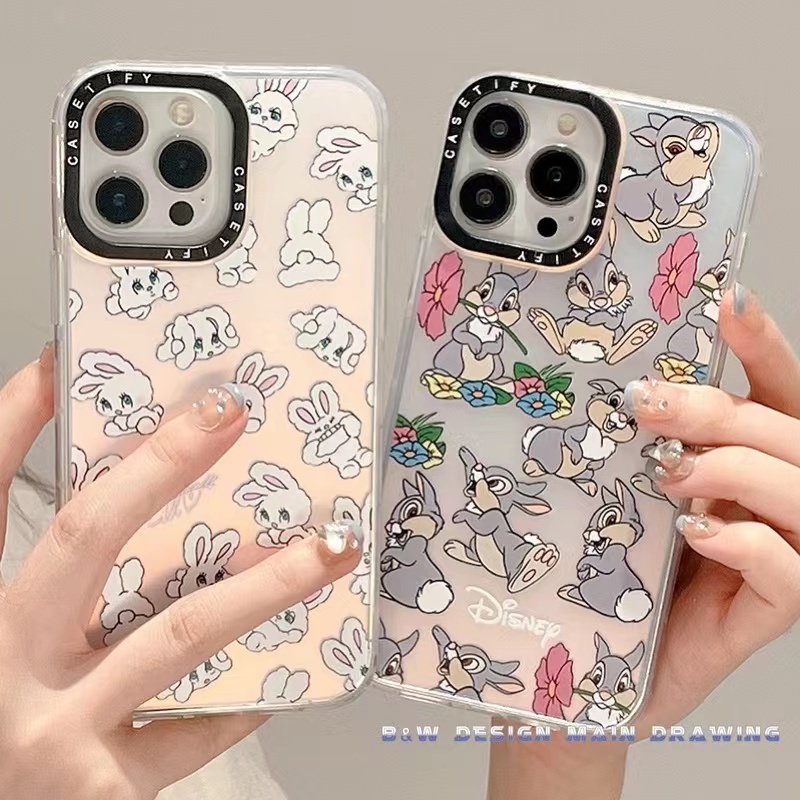 Ốp Điện Thoại Acrylic Trong Suốt Chống Sốc Hình Thỏ Hoạt Hình Cho iPhone 14 13 12 11 Pro MAX 14Plus IX XS MAX XR 7Plus 8Plus