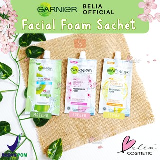 Image of ❤ BELIA ❤ Garnier Facial Foam Sakura | Light Complete | Pure Active Matcha 9mL (Garnier Sachet)