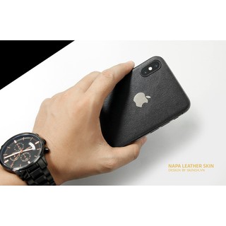 Miếng Dán Da IPhone - Đen Nappa