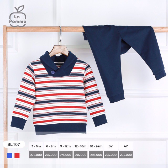 SL107 Bộ dài tay cổ gập cài cúc La pomme
