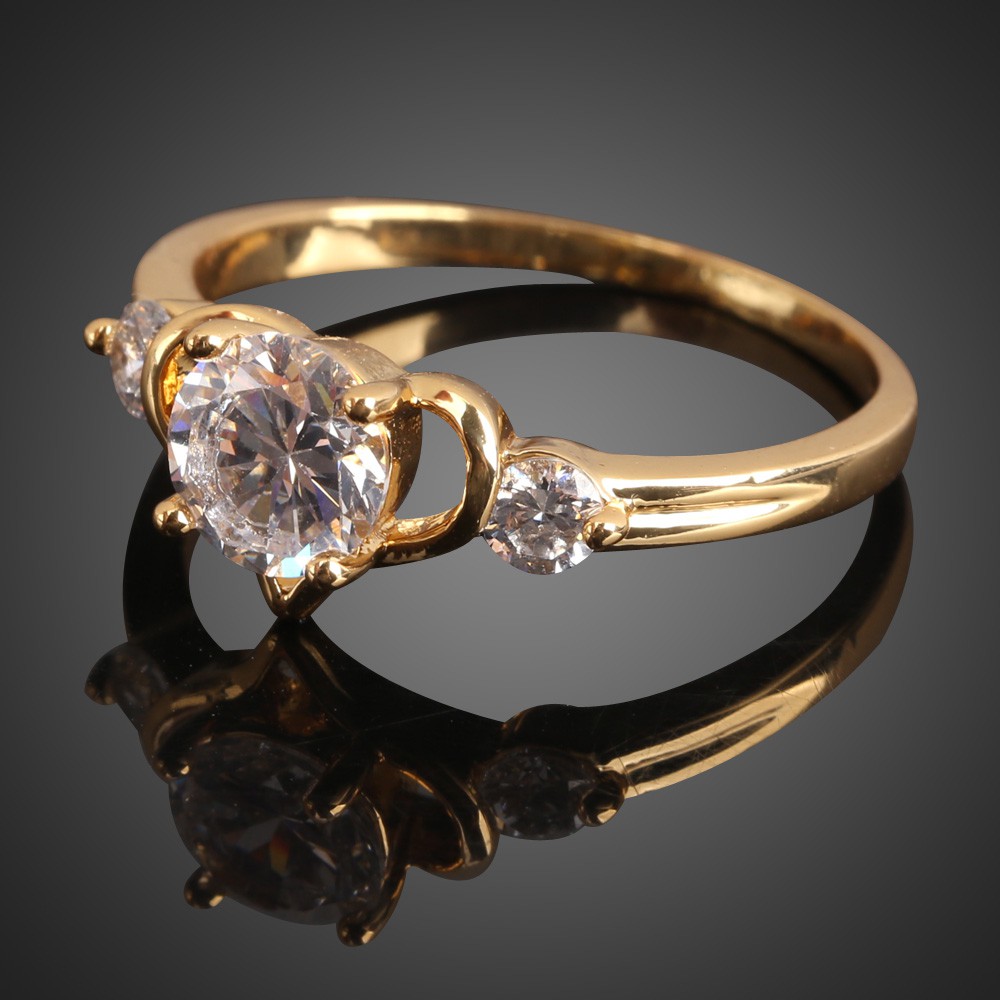Nhẫn đồng mạ vàng 18K hình trái tim xinh xắn