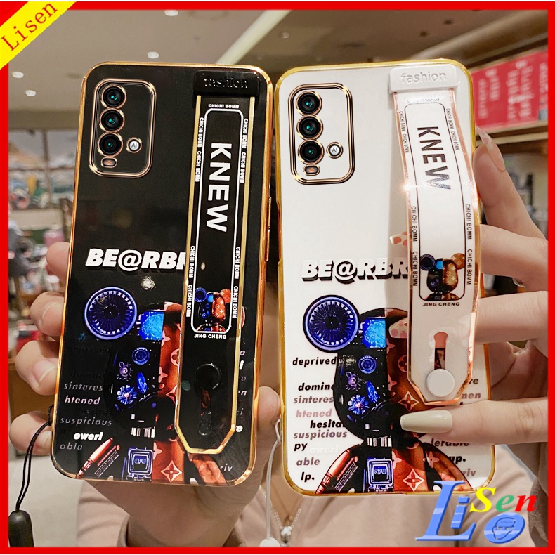 ốp lưng redmi 9t Ốp Điện Thoại In Hình Gấu Có Dây Đeo Cho Redmi 9a Redmi note 8 Pro note7 note 10 5G Redmi 9A Redmi 9 Poco M3 Pro 5G BLX