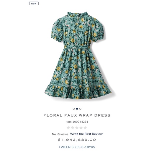 Váy bé gái JANIE AND JACK hoạ tiết hoa - FLORAL FAUX WRAP DRESS