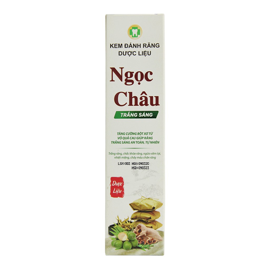 Kem đánh răng dược liệu Ngọc Châu trắng sáng 125g - Giúp răng trắng sáng , chắc khỏe tự nhiên - NC3