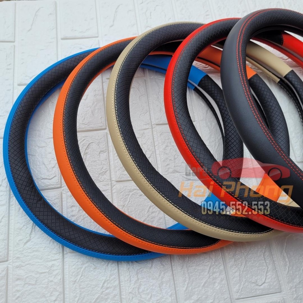 Bọc vô lăng da PU size 38cm cho mọi dòng xe