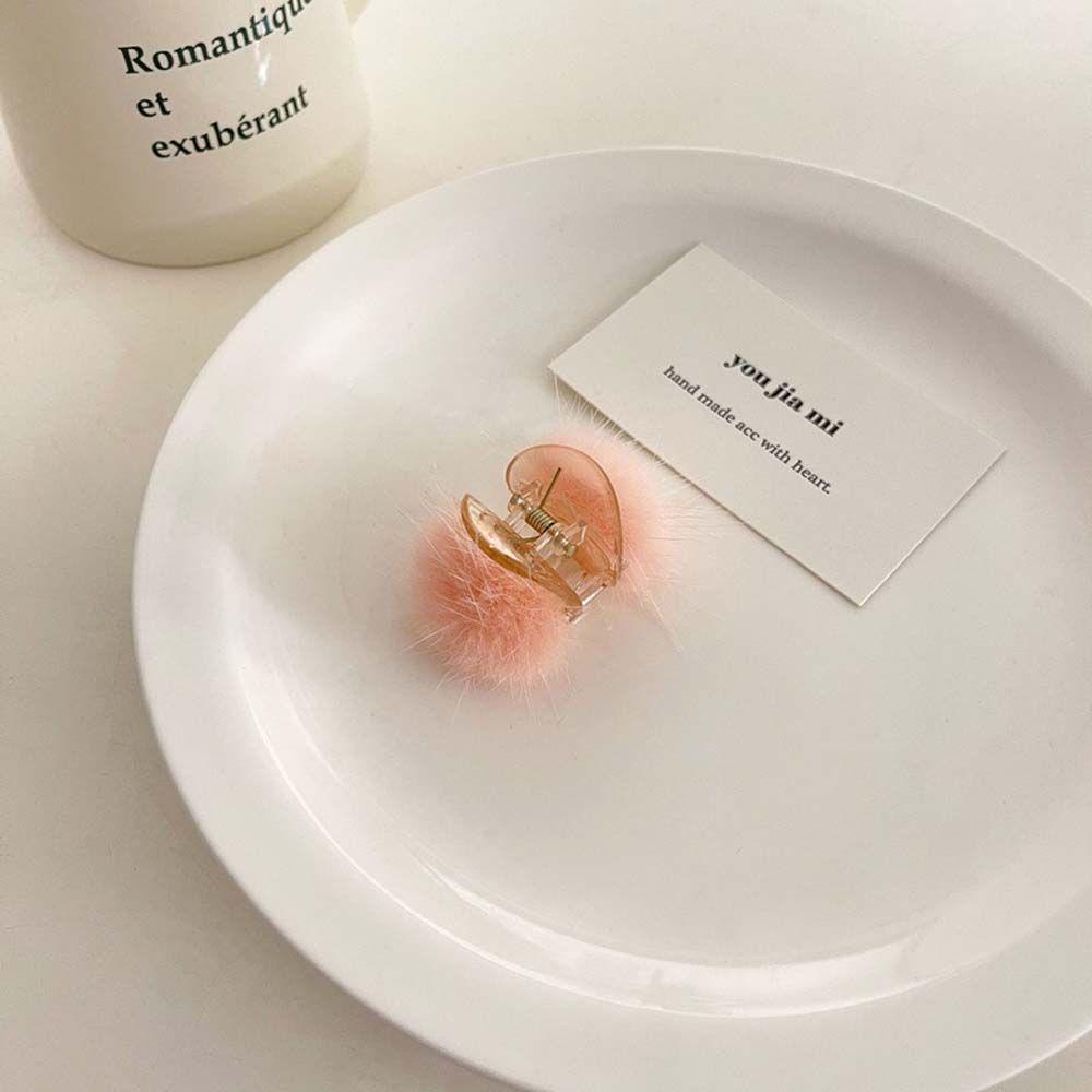 Kẹp Tóc Đuôi Ngựa Mini Đính Bóng Lông Phong Cách Hàn Quốc WMES15H Giá Đỡ