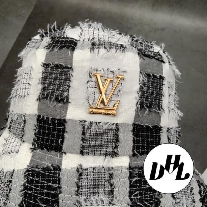 Mũ Bucket LV Caro Phối Tua Rua Form Rộng Thời Trang Unisex Nam Nữ