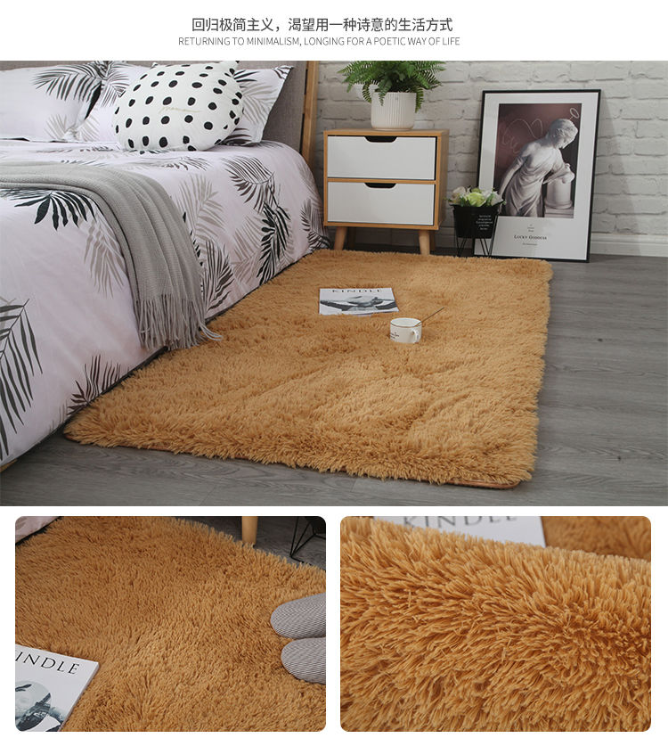 Thảm lông dài hình chữ nhật trải sàn trang trí nội thất phòng khách / phòng ngủ sang trọng