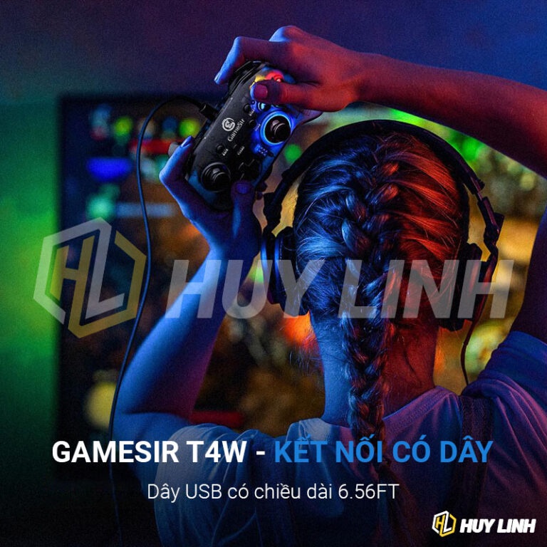 Gamesir T4W chính hãng || Tay cầm chơi game có dây cho PC/Laptop - Hỗ trợ Fifa, Fo4