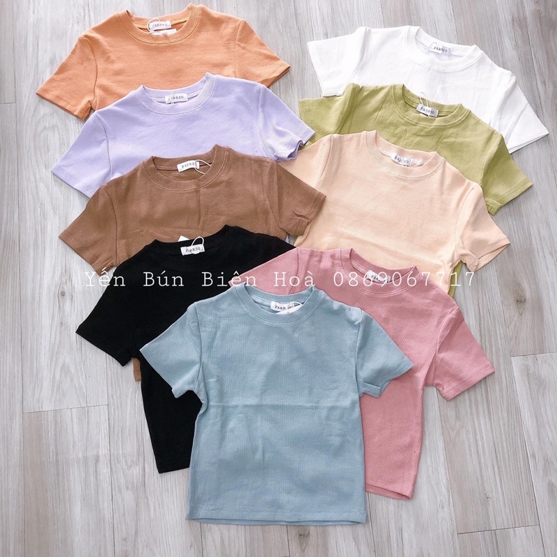 Áo thun croptop gân