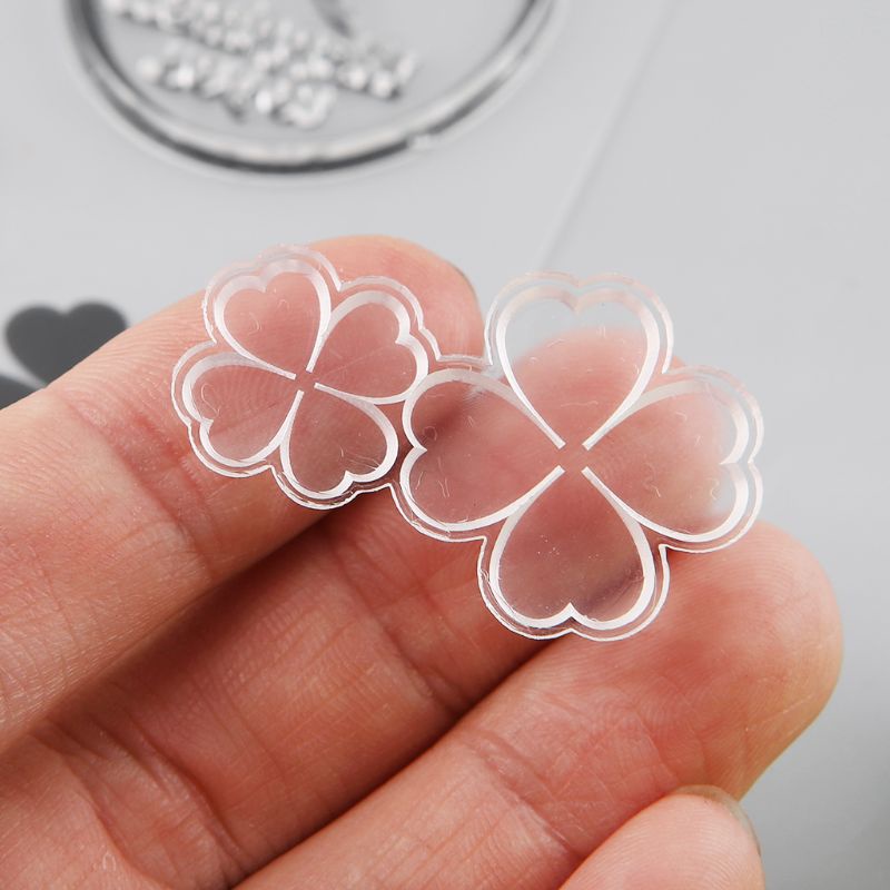 Con Dấu Silicone Trong Suốt In Nổi Hình Lá Trang Trí Sổ Tay DIY