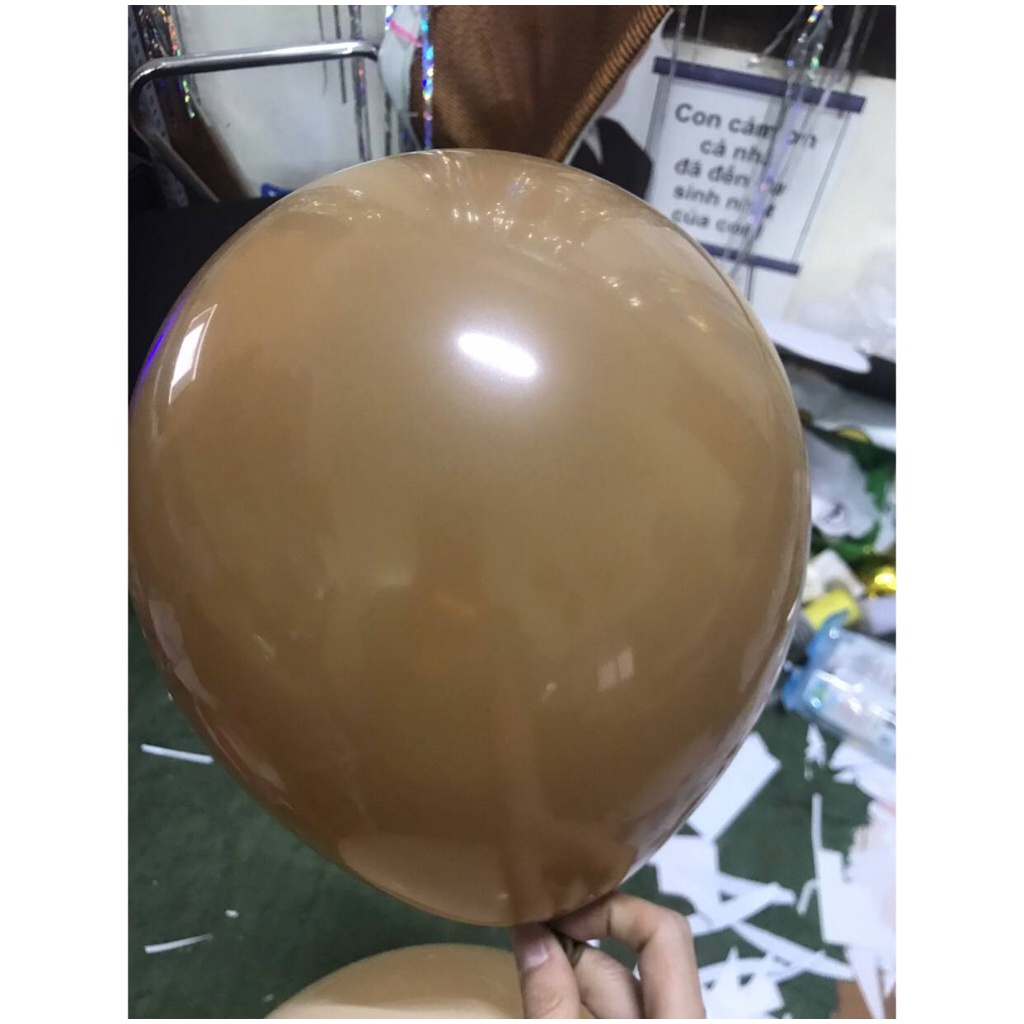 Set 10 bong bóng màu nâu tây 10 inch trang trí sinh nhật có 3 màu da skin,màu nâu cafe nhạt, màu nâu cafe đậm