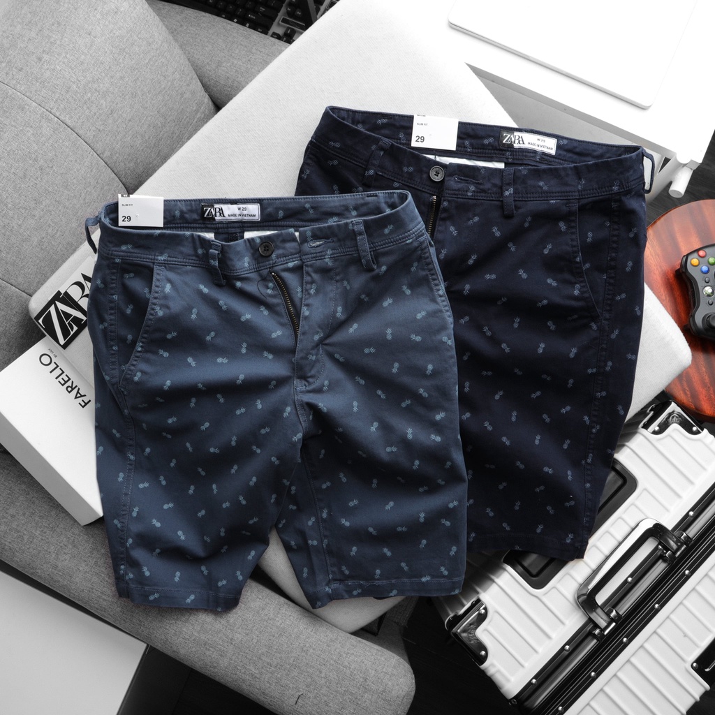 Quần Short Kaki Nam Hoạ tiết quả Dứa Trẻ trung, Năng động