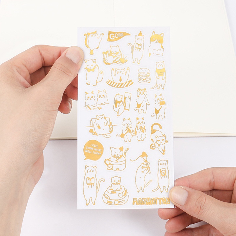 Bộ 6 Tấm Sticker Nhựa Hình Mèo Dễ Thương Dùng Làm Trang Sức DIY