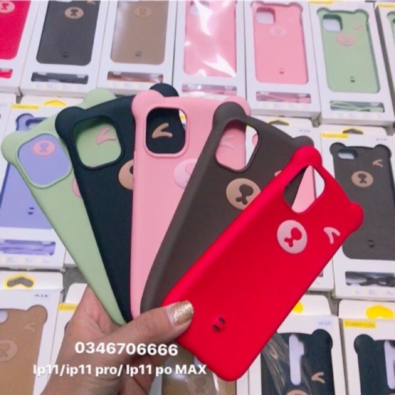 Ốp silicon chống bẩn tai gấu Iphone 13/ip13 pro /ip13 pro max